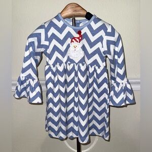 Zuccini girls long sleeve Santa appliqué dress, size 18 mos